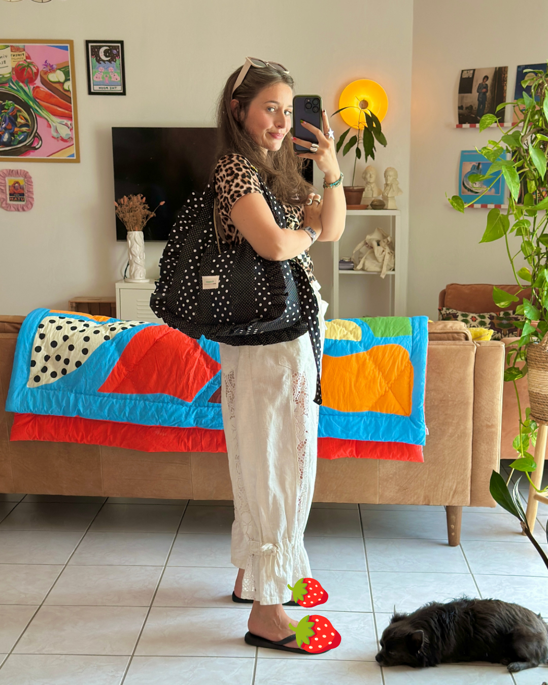Pré-commande SAC CHOUQUETTE - Polka Dot Noir et Blanc - Fait main à Reims (France)