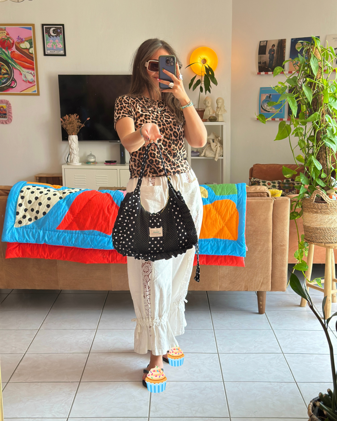 Pré-commande SAC CHOUQUETTE - Polka Dot Noir et Blanc - Fait main à Reims (France)