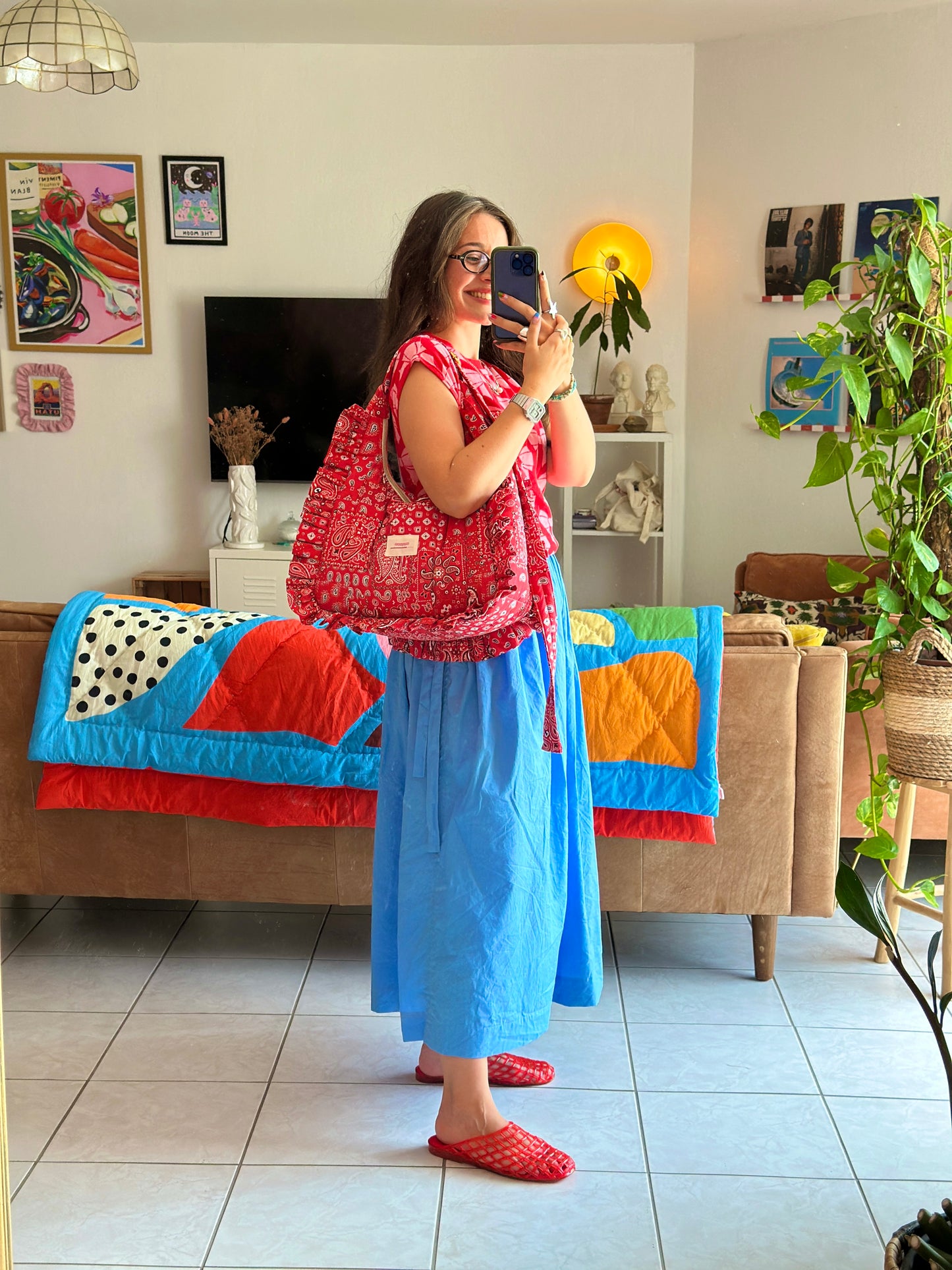 Pré-commande SAC CHOUQUETTE - Imprimé Bandana Rouge - Fait main à Reims (France)
