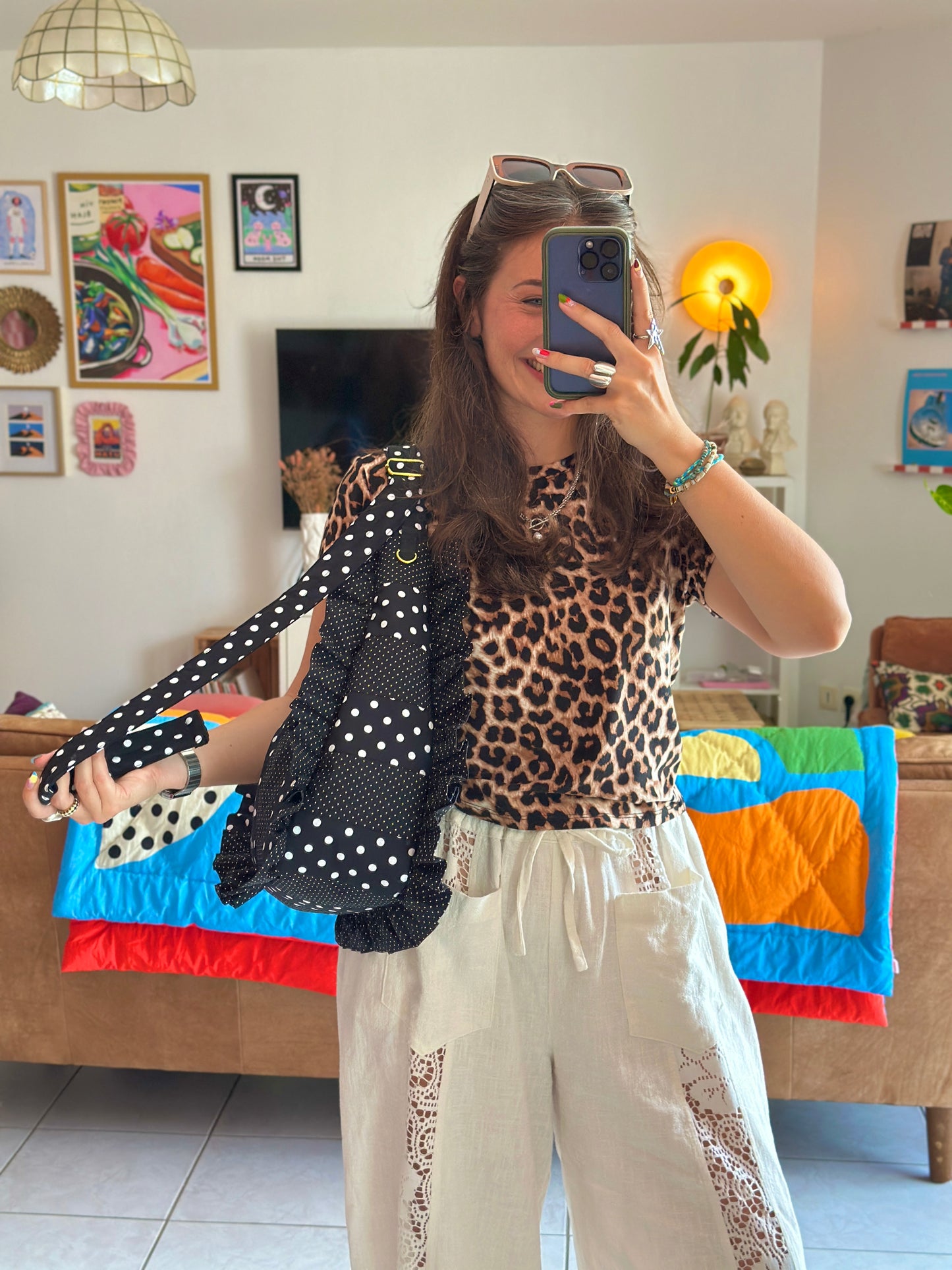 Pré-commande SAC CHOUQUETTE - Polka Dot Noir et Blanc - Fait main à Reims (France)